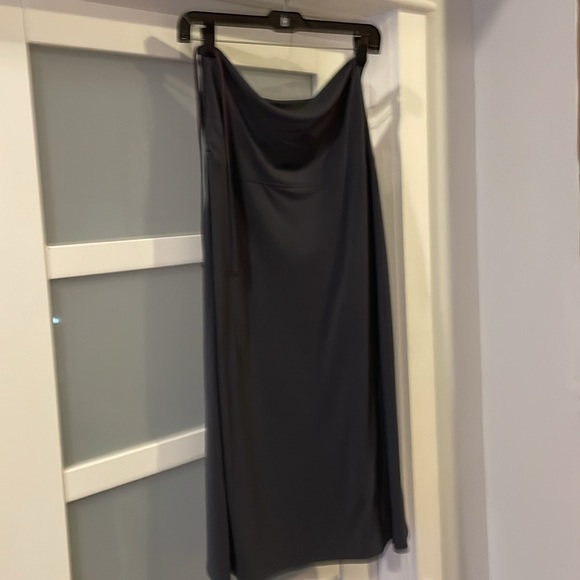 wear it 3 ways! ~~ Athleta Ad Hoc convertible dress maxi skirt LT L tall gray - Picture 3 of 4